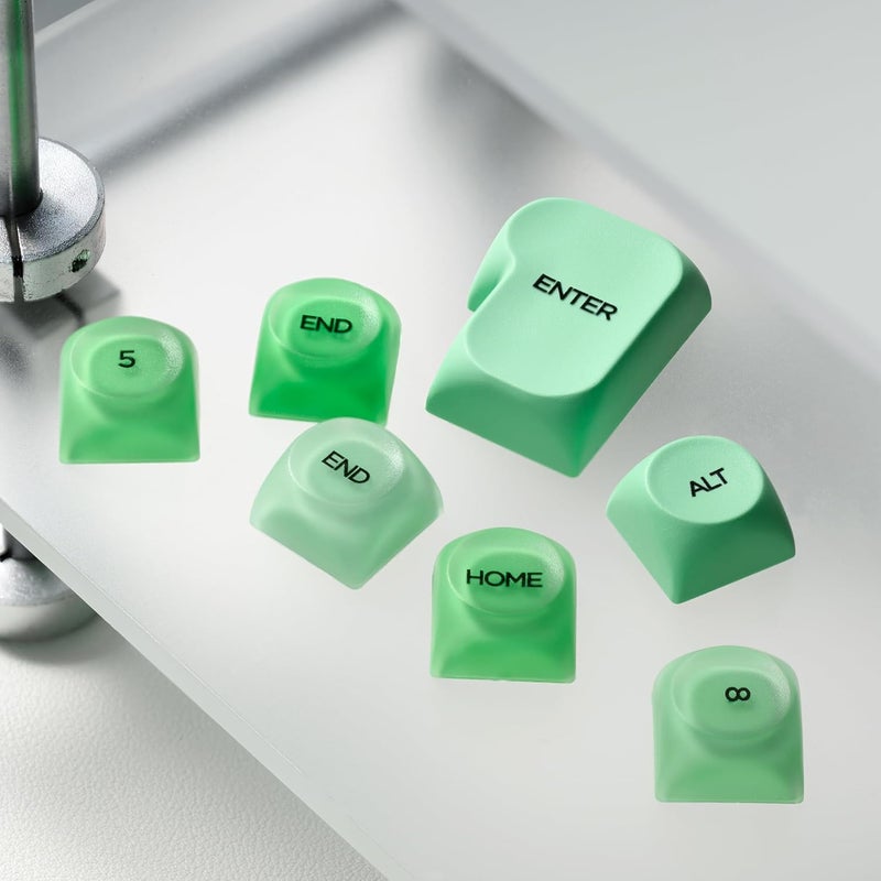 OHY PBT Keycaps, XVX Green Apple Jelly HOA Profile, 132-Key Cute Custom Keycaps (for Mechanical Keyboards with Cherry/Gateron MX Switches)-Apple Green - Image 5